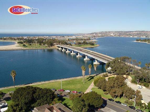 The road leading into Mission Beach California